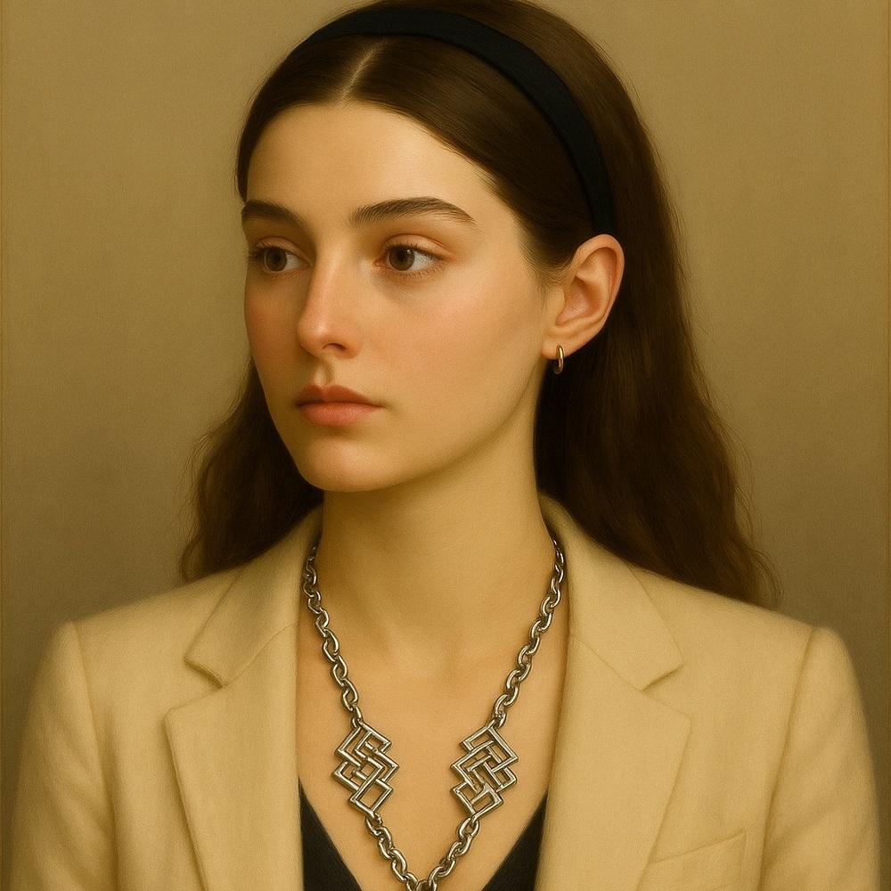 Geometric Chain Statement Necklace – Art Deco Chic